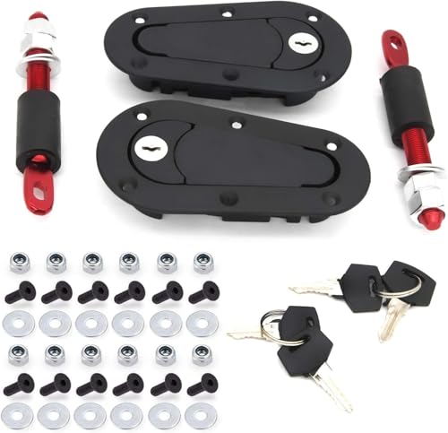Flush Hood Latch and Pin Kit - BlackUniversal Racing Car Hood Pin Engine Bonnet Latch Lock Kit