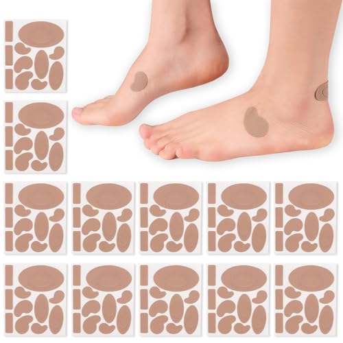 Image of Moleskin for Blisters Feet, Moleskin Padding for Shoes, Blister Prevention Pads,12 Sheets (132 Pieces Totally)