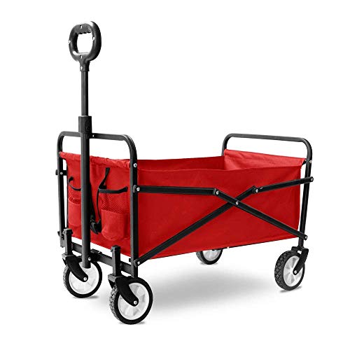 Carrito plegable con asa de tracción, carro plegable para playa, exterior, jardín, compacto y fácil de almacenar, 71 x 43 x 25 cm