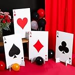 Casino Theme Party Decoration Giant Poker Yard Sign with Stakes Large Wonderland Lawn Sign for Party to Enter Car Heart Entrance Door Magician Birthday Decor Supplies(4 Sets,4 A) - Image 4