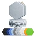 Amantech 12 Pack Acoustic Panels Self Adhesive Sound Proof Foam, High Density Sound Acoustic Foam Panel, 12X10.23X0.4 Inch Hexagon Wall Panels in Home,Office,Reccording Room,Studio(Blue Gray)