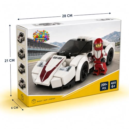 Image of Yashoni Automotive Building Blocks Toy Set for Kids | 10+ Construction Models in one Set| Aircraft, Excavator, Car Model Building Kit | Educational STEM Toy | Ages 6+ (Flowing Roadster)