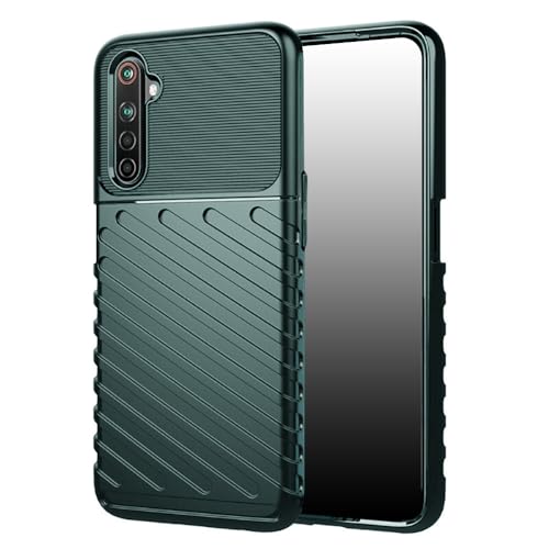 Image of Shockproof Back Cover Case for Realme 6 4G / 6i 4G | 360 Degree Protection | Protective Design | Anti-Scratch Tough Slim TPU Case for Realme 6 4G / 6i 4G (Green)