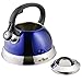 Mr. Coffee Flintshire Stainless Steel Whistling Tea Kettle W/Nylon Handle, 1.75-Quart, Metallic Royal Blue