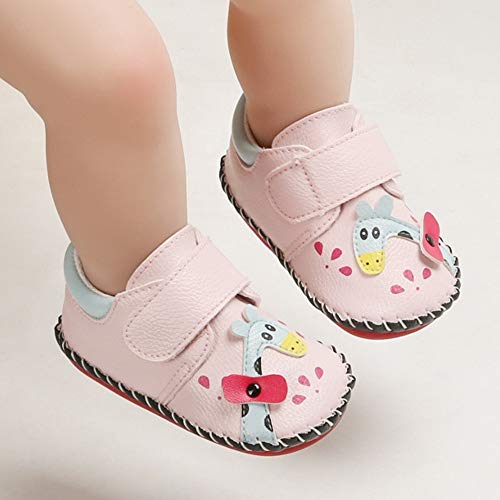 Image of HsdsBebe Baby Boys Girls Pu Leather Hard Bottom Walking Sneakers Toddler Rubber Sole First Walkers Infant Cartoon Slippers Crib Shoes