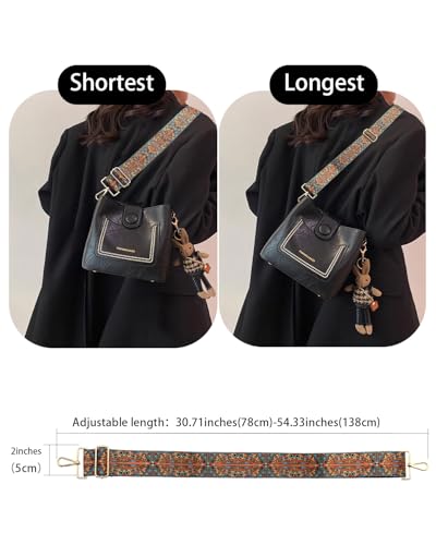 Image of Embroidered Purse Straps Replacement Crossbody Wide Adjustable Bag Straps | Thick Purse Strap for Crossbody Bags,Extra Long Strap,Cross Body Straps for Handbags,Bag Straps for Tote Bags,Shoulder Straps