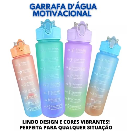 Garrafa Água Galão Squeeze 1L Antivazamento Academia Treino Escola Camping Trabalho Passeio Viagem C