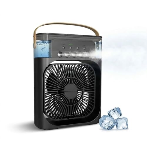 Image of RMP Mini Cooler 8 INCH for Room Cooling AC Portable Mini Fan Artic Cooler with 7 Colors LED Light, 1 /2 /3 H Timer, 3 Wind Speeds and 3 Spray Modes for Office,Home,Dorm,Travel?.