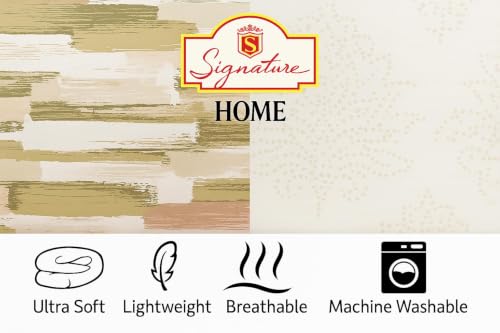 Image of Signature Reversible AC Comforter Set 350 GSM,Soft Microfibre King Size Quilt Blanket for Winter (Sahara Mist, Double Bed)