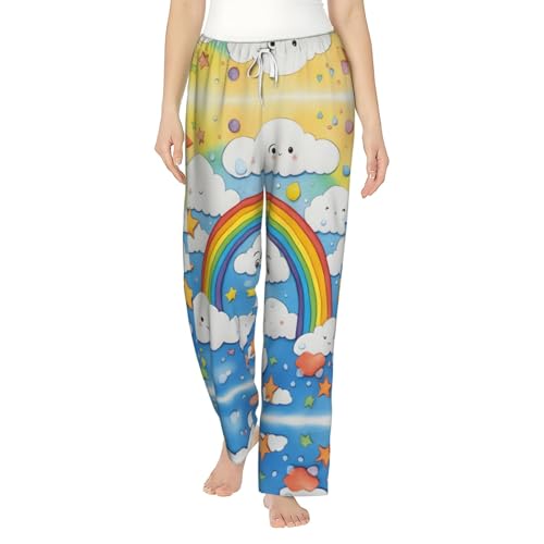 Pantalon de pyjama large à imprimé gouttes de pluie pour femme