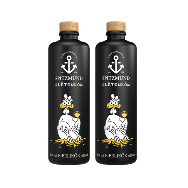 SPITZMUND Klötenköm | Deutscher Eierlikör mit Vanille & jamaikanischem Rum | laktosefrei, glutenfrei | ideal als Geschenk | 2x500 ml | 20% vol.