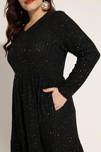 Image of RITERA Plus Size Dresses for Curvy Women Summer Spring Womens Dress V Neck Short Sleeve Casual Dress with Pockets XL-5XL
