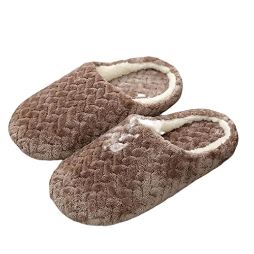 Chaussures d'hiver automne douces en peluche pour femme à la maison