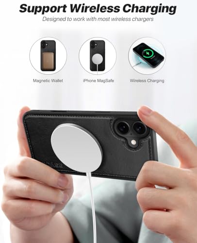 OCASE for iPhone 16 Case, Detachable 2 in 1 PU Leather Wallet Case with RFID Blocking, Wireless Charging, Card Holders - Image 4