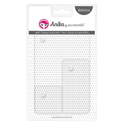 Anita et Su Mundo Set mit 3 Blöcken C/Führungsschiene Methacrylat, transparent