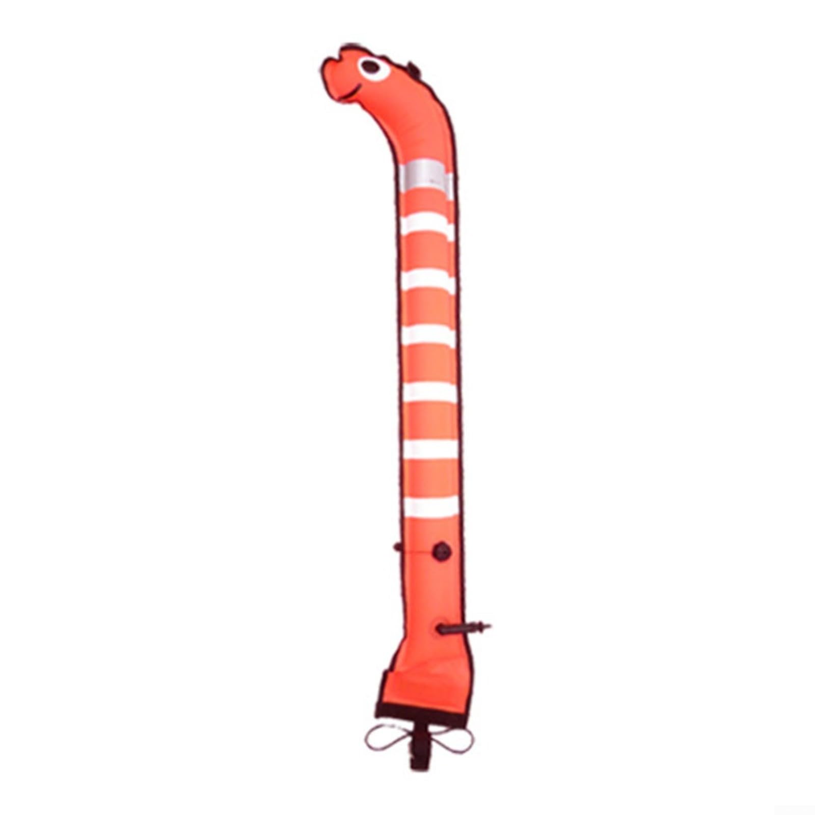 Boa subacquea SMB per sub, boa di segnalazione con strisce riflettenti, gonfiabile tramite bocchino o gonfiatore, boa visibile per il traffico in barca, arancione, 1,5 m x 15 cm (1,5 m x 15 cm, giallo