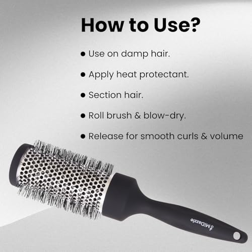 Image of Midazzle Hot Curl Brush for Hair Styling, Blow Dry Tool for Curls, Volume & Waves, Anti Frizz Smoothing, Professional Salon & Home Grooming Accessory, Small Size (India's Fastest Growing Brand) (MIHB0030)