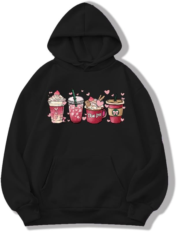 Coffee Hoodie Sweatshirt Anime Girl Cute Women Anime Causal Stylish Latest Black Lavender Beige Peach White Maroon-image-34