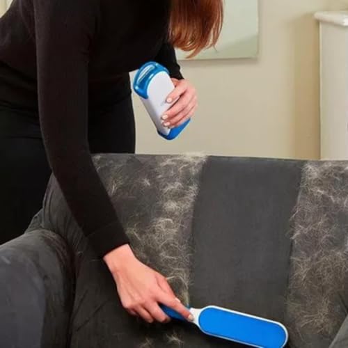Escova Tira Pelos Pet Fur 2 em 1 – Removedor de Pelos com Base Autolimpante para Roupas, Sofás, Cama