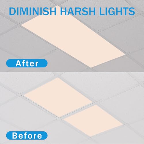Image of 8 Pcs Fluorescent Light Covers with 80 Magnets Decorative for Classroom Ceiling Light 4 x 2 Feet Magnetic Light Covers Filter Easy Install for Office Hospitals & Home Drop Ceiling Supplies