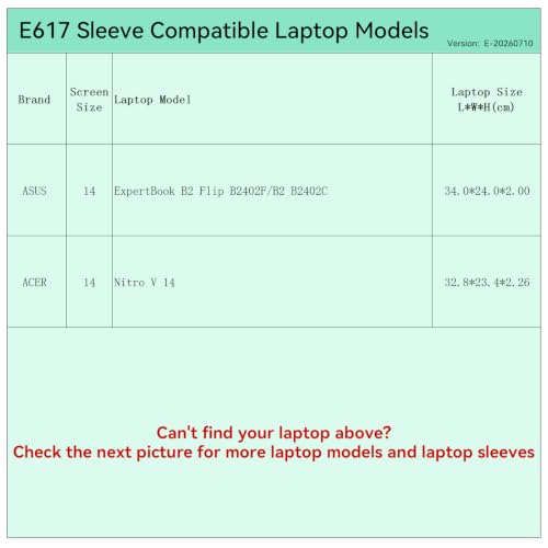 Image of Smatree Elite Laptop Sleeve for 14 inch ASUS ExpertBook B2 Flip B2402F /B2 B2402C,ACER Nitro V 14, Protective Laptop Case with Accessory Pocket, YKK Zipper, Patented Super Corner Design (E617)