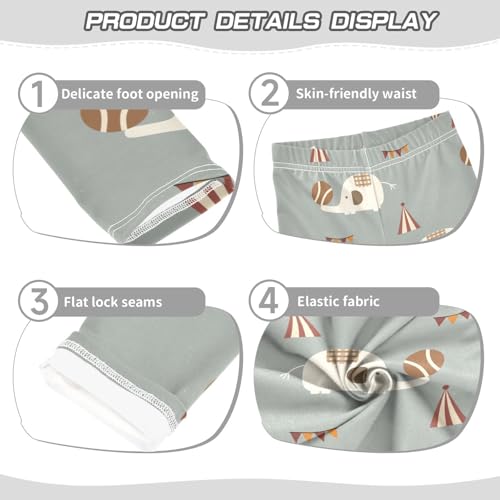 Elephant Play Ball Girls Leggings,Workout Leggings for Girls Toddler Athletic Legging Size for 3-10T3