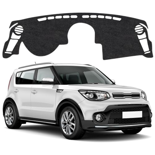 Image of Dash Cover Mat Compatible with Kia Soul 2010-2013 Non-Slip Dashboard Cover Mat Sunshade UV Rays Protector Interior Accessories