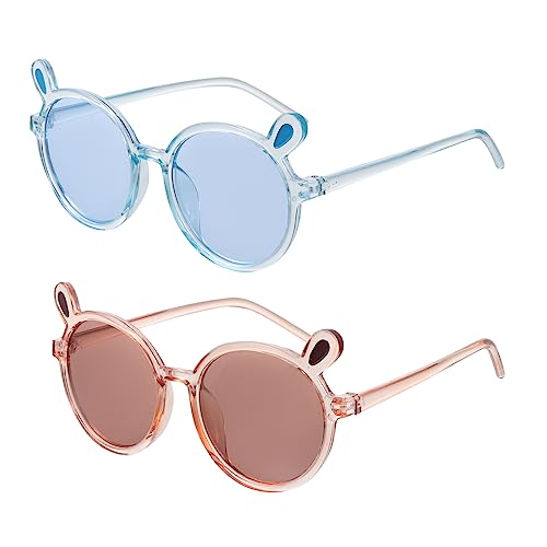 BESPORTBLE Fashion Sun Glasses Kids Bear's Ear Round Frame Child Sunglasses Polarized Set