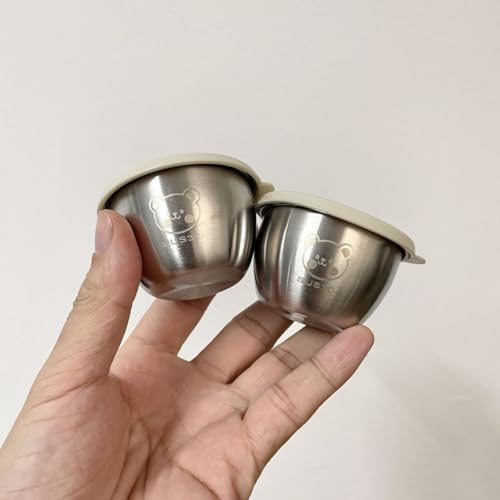 Image of 2pcs Salad Dressing Container to Go, 40ML Small Reusable Stainless Steel Sauce Cups with Lids | Portable Lunch Bento Box, Picnic & Travel Sauce Containers (MULTICOLOR)