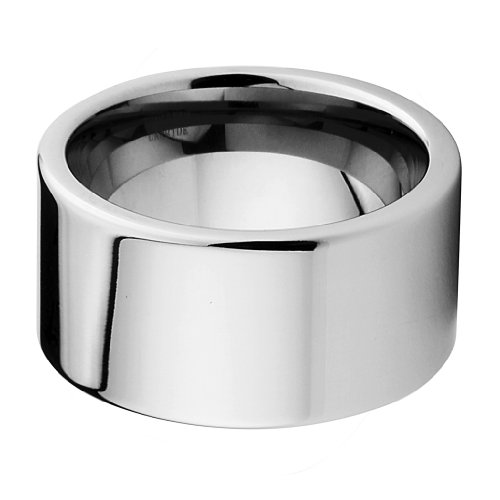 GoldenMine 12mm Flat Tungsten Comfort-fit Wedding Band Ring (Size 8 to 15)2