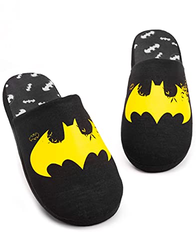 DC Comics Batman Slippers Mens Dark Knight Logo Amarillo Logo