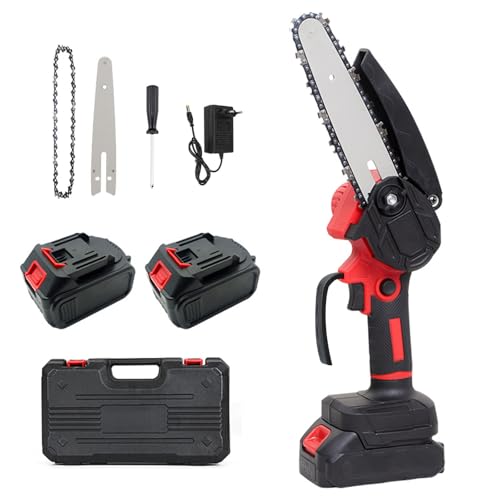 Motosierra a Bateria 6 Pulgadas Motosierra Eléctrica Inalámbrica Pequeña Motosierra De Mano Portátil para Podar árboles De Jardinería Y Madera