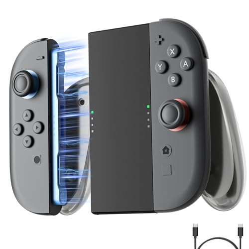 AstroniSync Charging Grip for Switch 2 JoyCon, Ergonomic Magnetic Fast