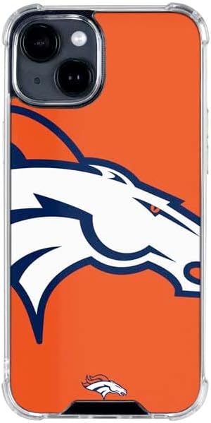 Skinit Clear Phone Case Compatible with iPhone 15 Plus - Officially Licensed NFL Denver Broncos Large Logo Design
