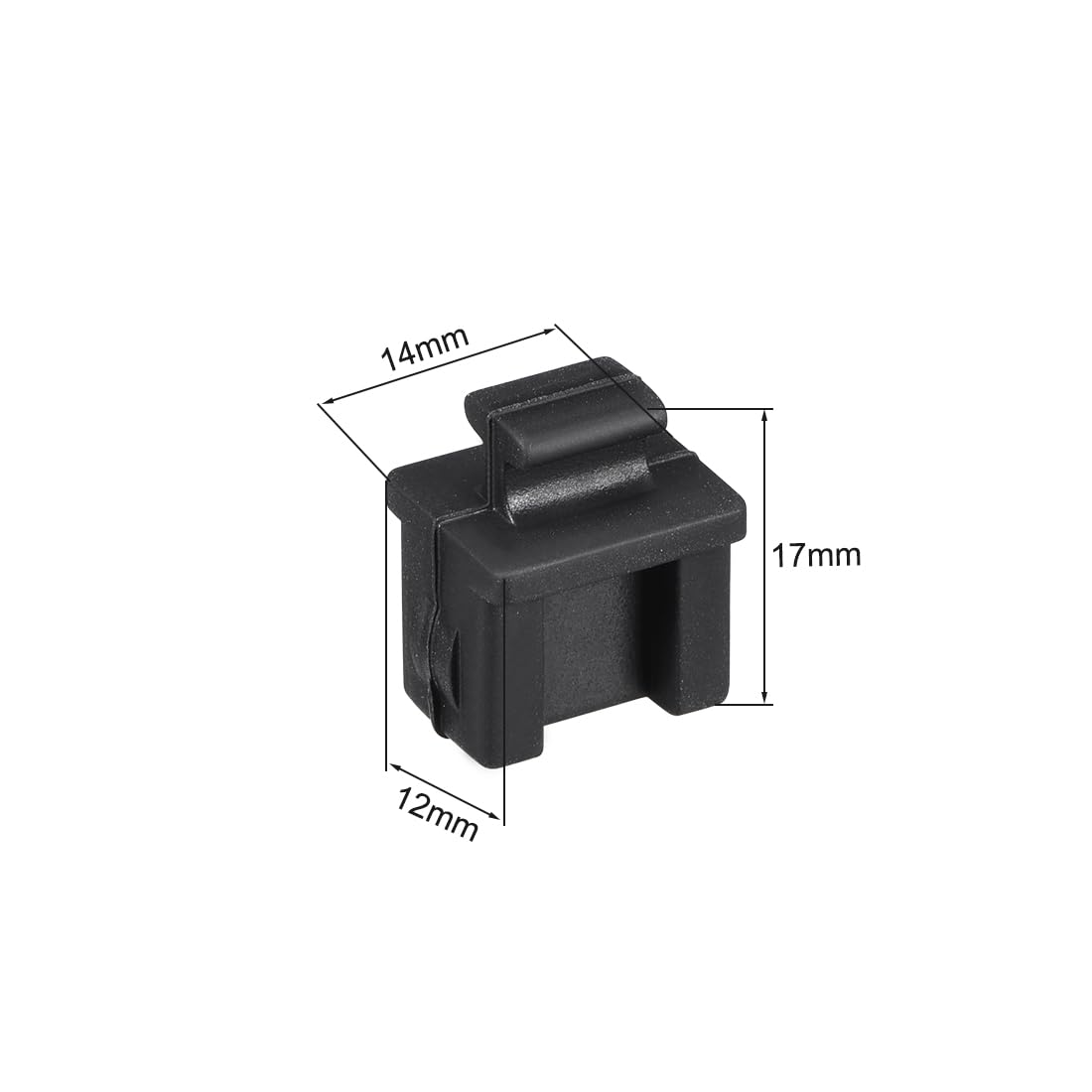 sourcing map 5 szt. SFP przyłącze osłona silikonowa osłona przeciwpyłowa 14 mm x 12 mm x 17 mm czarna
