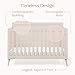 Delta Children Lola 6-in-1 Convertible Crib - Converts from Baby Crib to Toddler Bed, Daybed, Sofa Bed and Full-Size Bed with and Without Footboard, Fits Standard Full-Size Crib Mattress, Soft Beige