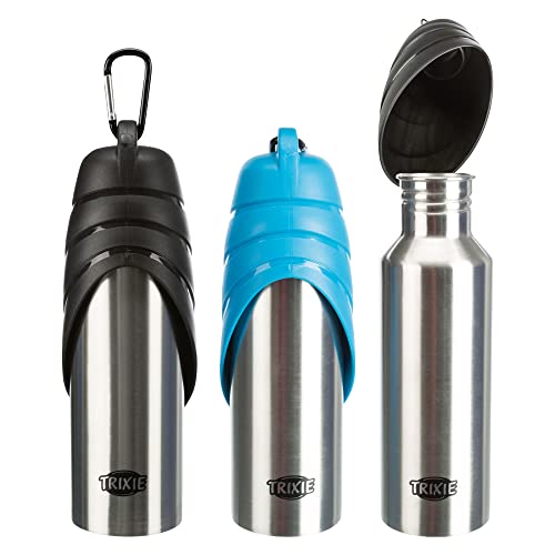 Trixie 24606 Flasche mit Trinknapf, Edelstahl/Kunststoff, 0,75 l, für Kaninchen