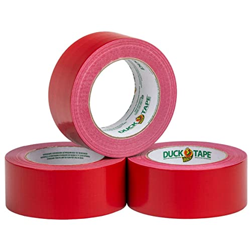 Image of Duck Color Duct Tape Project Pack, 3-Roll, 1.88 Inches x 30 Yards, 90 Yards Total, Red, 3-Rolls (242911)