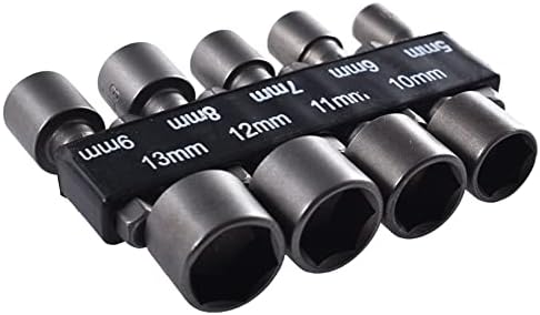 Indprod 14pcs Power Nut Driver Drill Bit Tool,SAE and Metric,1/4" Hex Head Drill Bit Set Screwdriver Socket Set,Nut Driver Set,Set Metric Socket Wrench Screw,for Impact Driver&Drill,Socket Bit Adapter