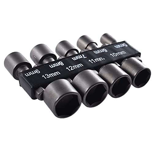 Indprod 14Pcs Power Nut Driver Drill Bit Tool,Sae And Metric,1/4" Hex Head Drill Bit Set Screwdriver Socket Set,Nut Driver Set,Set Metric Socket Wrench Screw,For Impact Driver&Drill,Socket Bit Adapter #TOP27