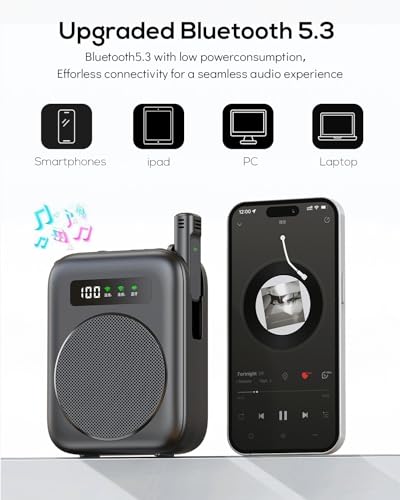 Sprachverstärker Tragbar, sprachverstärker mit mikrofon lavalier,wiederaufladbarer tragbarer sprachverstärker für Lehrer, klassenzimmer, Meetings, Tour, leistungsverstärker
