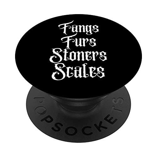WEDNESDAY'S FANGS FURS STONERS SCALES, DARK FAMILY GOTHIC PopSockets Swappable PopGrip, Black