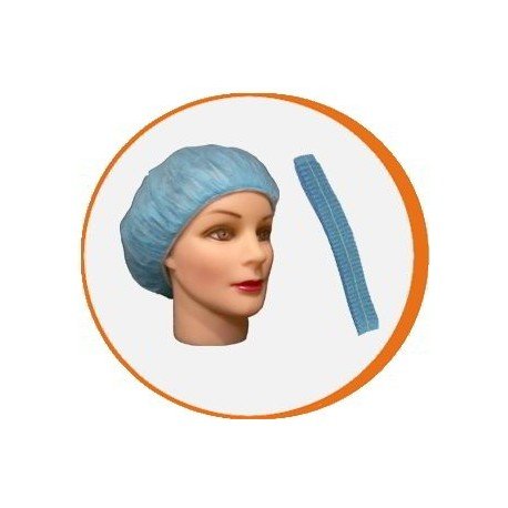 Clim Profesional® - Gorro desechable redondo PP Azul plegado acordeón. Caja de 1000 uds