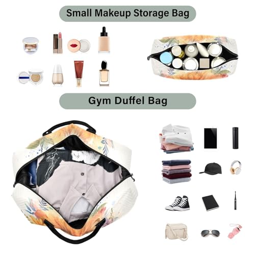 Large Travel Duffel Bag, Graland Lion Purple Sport Tote Gym Bag, Shoulder Weekender Overnight Bag for Women Men, Carry On Luggage with Toiletry Bag4