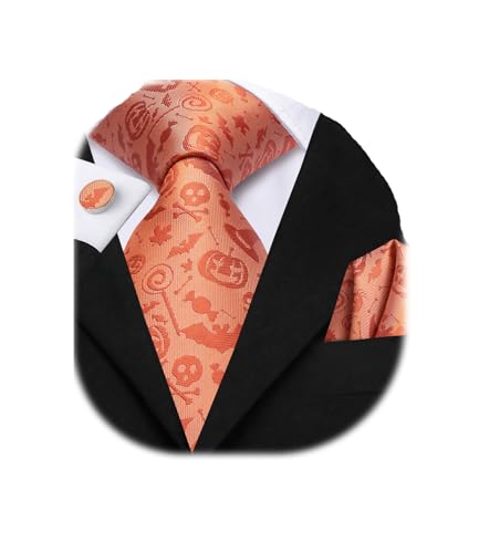 Image of Dubulle Mens Paisley Floral Silk Tie for Men Striped Necktie and Pocket Square Cufflinks Set Wedding Business