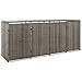 Produktbild vidaXL Mülltonnenbox Müllbox Mülltonnenverkleidung Mülltonnenhaus Gartenbox Müllcontainer für 4 Tonnen Grau 274x80x117cm Poly Rattan