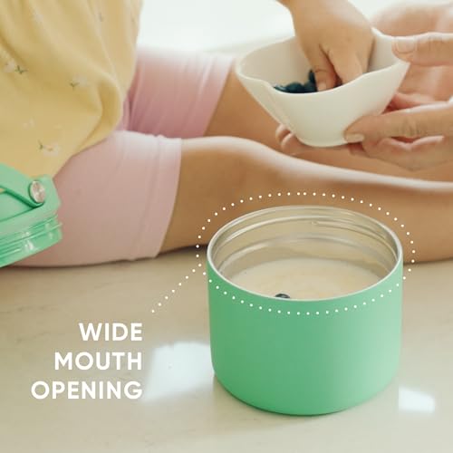 Image of Hydrapeak 18oz Stainless Steel Vacuum Insulated Food Jar for Hot Food and Cold Food, Wide Mouth Leak-Proof Soup Jar for Adults, 10 Hours Hot and 16 Hours Cold (Fresh Mint)