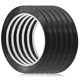 6 Rolls Thin Black Tape Dry Erase Tape 3mm Whiteboard Tape 1/8 Pinstripe Tap Dry Erase Whiteboard Thin Tape Self Adhesive Chart Line Tape for Classroom and Office Presentations DIY Art Crafts