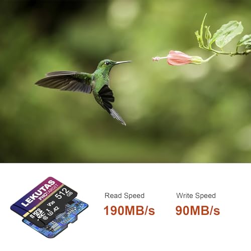 Image of 512GB Micro SD Card, microSDXC UHS-I Flash Memory Card TF Card, High Speed 100MB /s, C10, U3, A2, V30, for Full HD, 4K UHD Video Recording