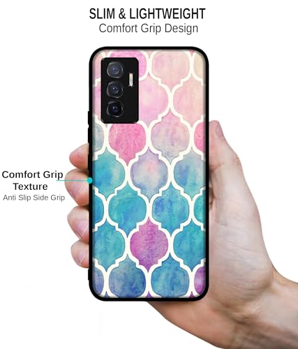 Image of Patterns Art Design Premium 2D Printed Metal Back Case Cover for Vivo V23E 5G / Y75 4G